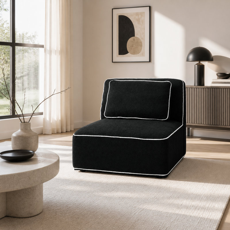 Canapé sans accoudoirs Adonia, Black