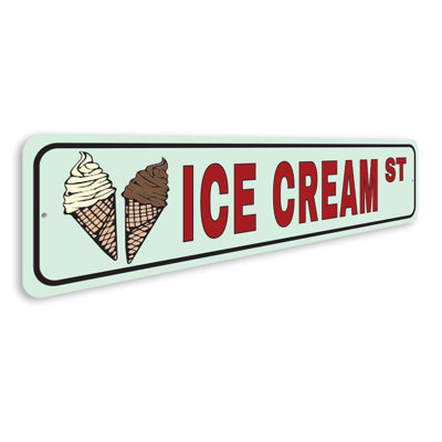 Ice Cream Street Aluminum Sign