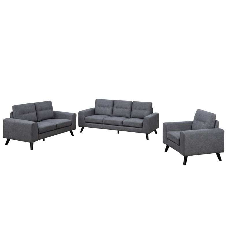 Fauteuil capitonné en chenille l 39,5 po Daksh, Gris chenille