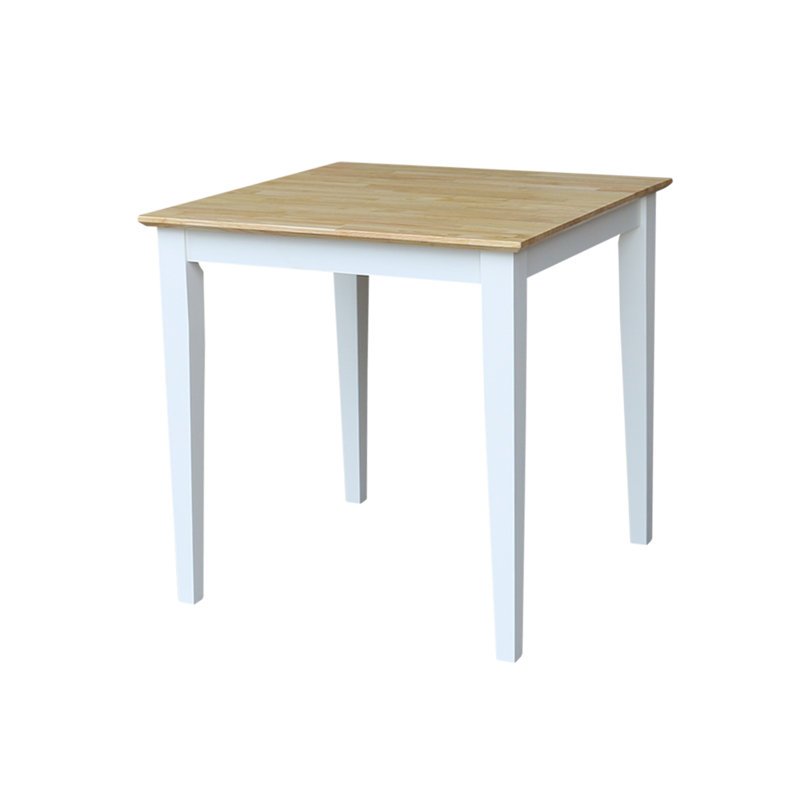 Calumet Heimann Solid Wood Dining Table, White / Natural, 30" H x 30" L x 30" W