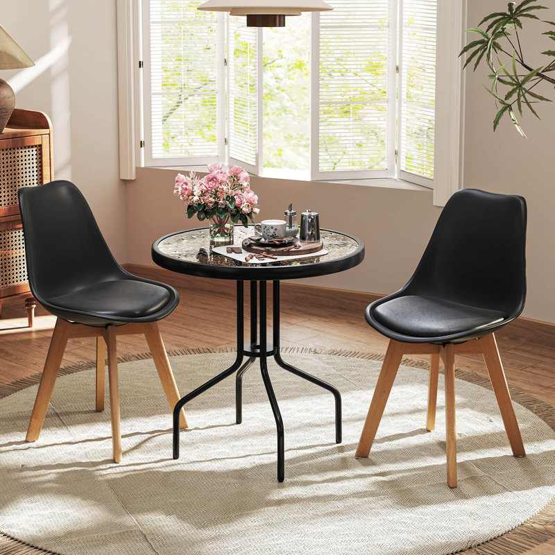 Table bistro 27,5 "avec plateau de table en verre trempé 1,57"