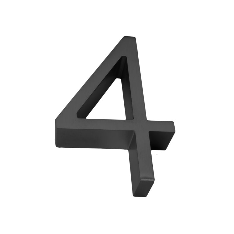 Numéro de maison en acier inoxydable 5 po, Acier inoxydable satiné, 4
