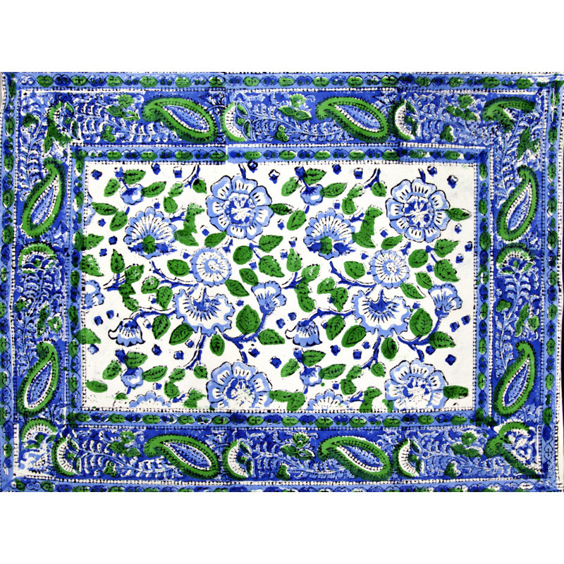 Cotton Floral Rectangle Placemat, 19" x 14"