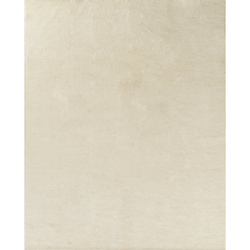 Linen Area Rug in Ivory, Rectangle 6'3" x 9'