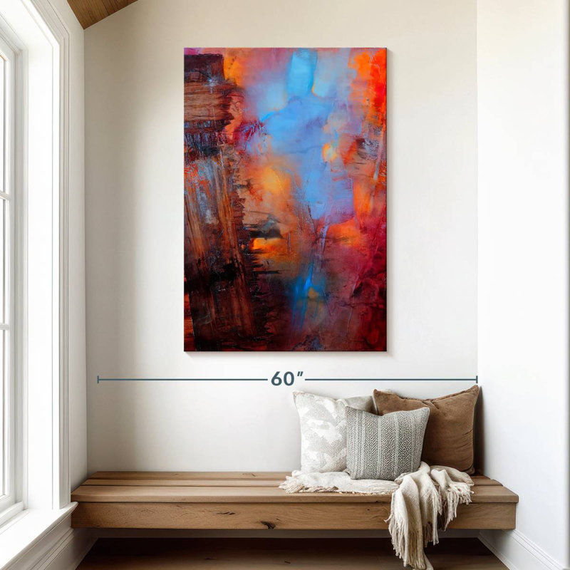 Avery Crossing Farbspiel In Rot Und Blau, H 48 po x l 32 po