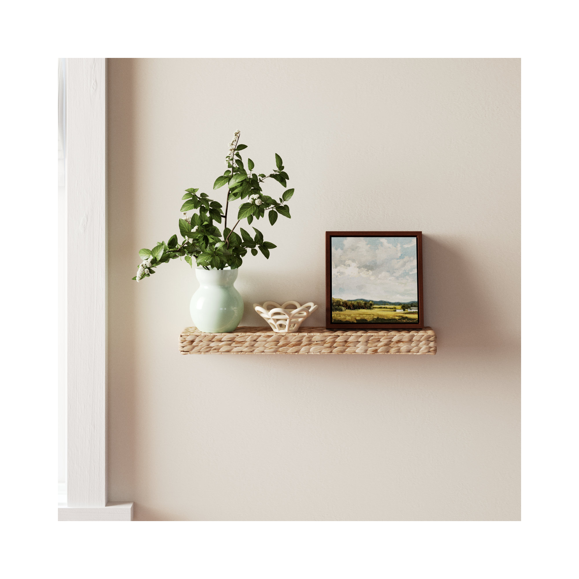 Bowen Floating Shelf, Brown, 2" H x 23.5" W x 4.75" D