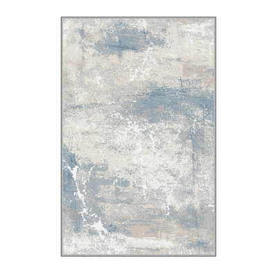 Stylish Woven Carpet (3.9 x 4. ft), 1% Polyester, Pile Height: .3 in | Antibacterial & Non-Slip Underside, 3D Digital Printing | Machine Washable, Perfect for Home Décor, Living Room & Bedroom Use