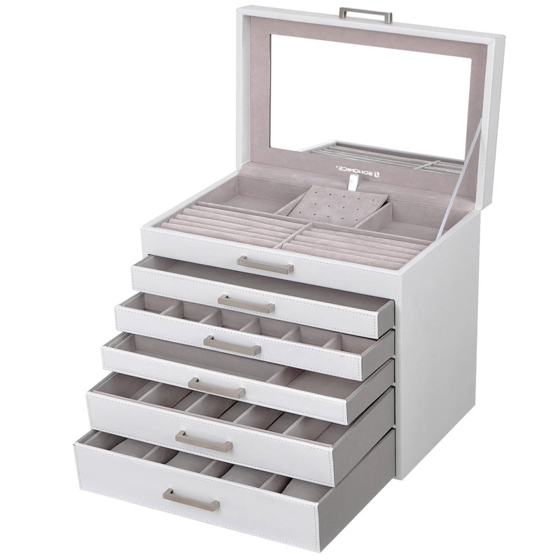 Wood Jewellery Box +, White