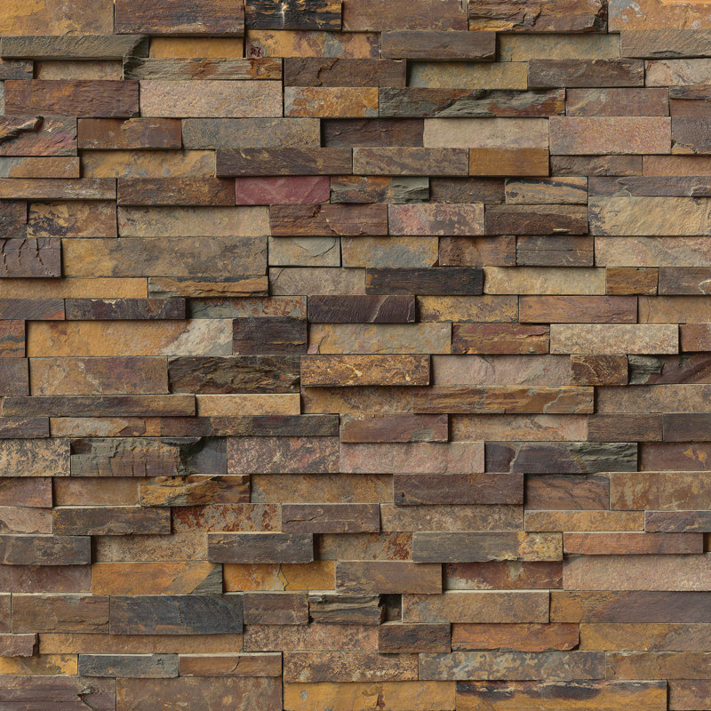 Stonecrest 6 in. x 18 in. Split Face Natural Stone Ledger Corner Wall Tile, Sierra Gold