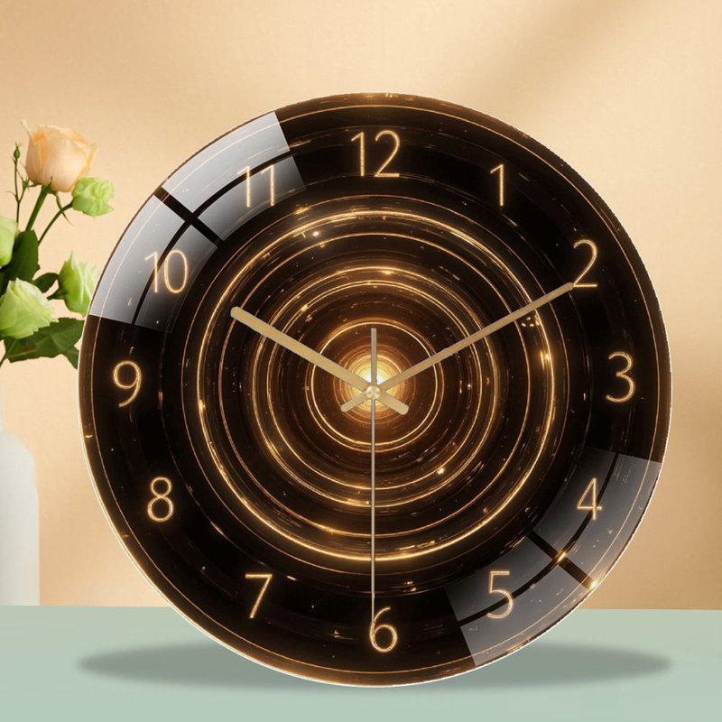 Horloge murale élégante moderne avec lumières DEL - horloge murale moderne en verre 12 po