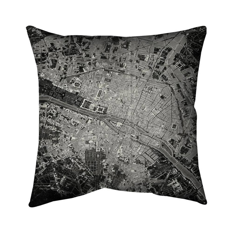 Airplane satellite view - 16"x16" Throw pillow - Poly twill - Print on demand, 16"H x 16"W