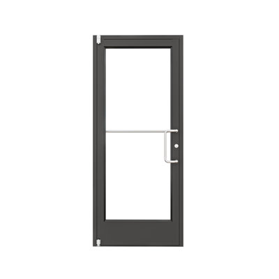 36 In. X 84 In. Right-Hand/Outswing Black Aluminum Commercial Door