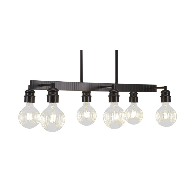 Edge 6 Light Bar Shown In Espresso Finish With 4 Watt LED Bulbs