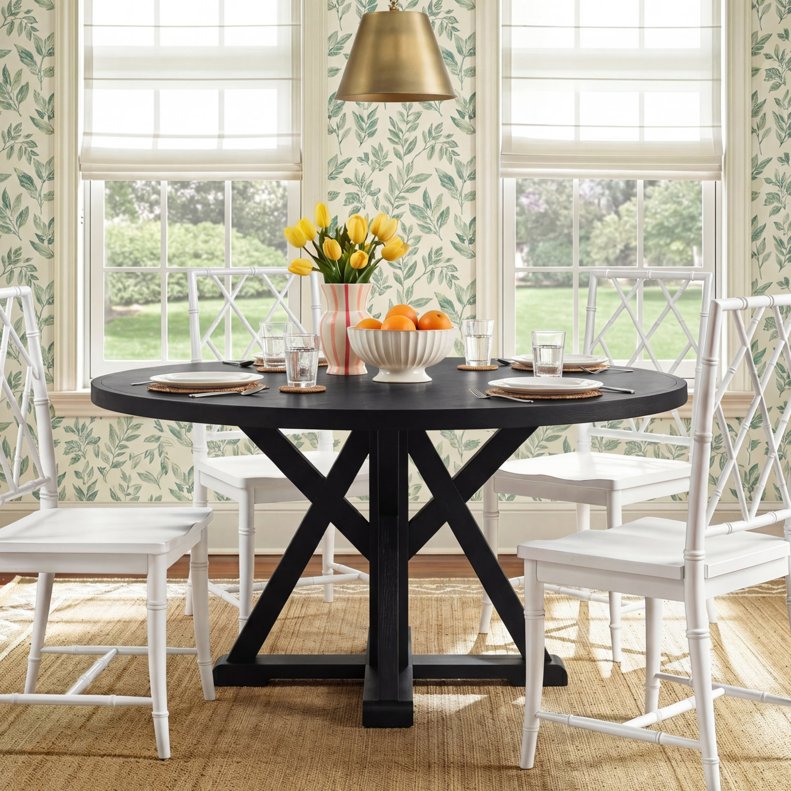 Mya 60" Oak Dining Table, Black