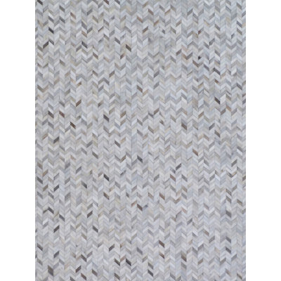 Mosaic Leather Cowhide Chevron Indoor Rug