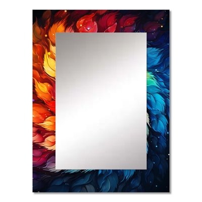 ColorfulFloral Fractal Spiral III - Fractal Mirror, Modern Unique Wall Mirror, Printed Metal Art