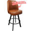 Tabouret de bar rembourré capitonné pivotant avec structure en métal et repose-pieds