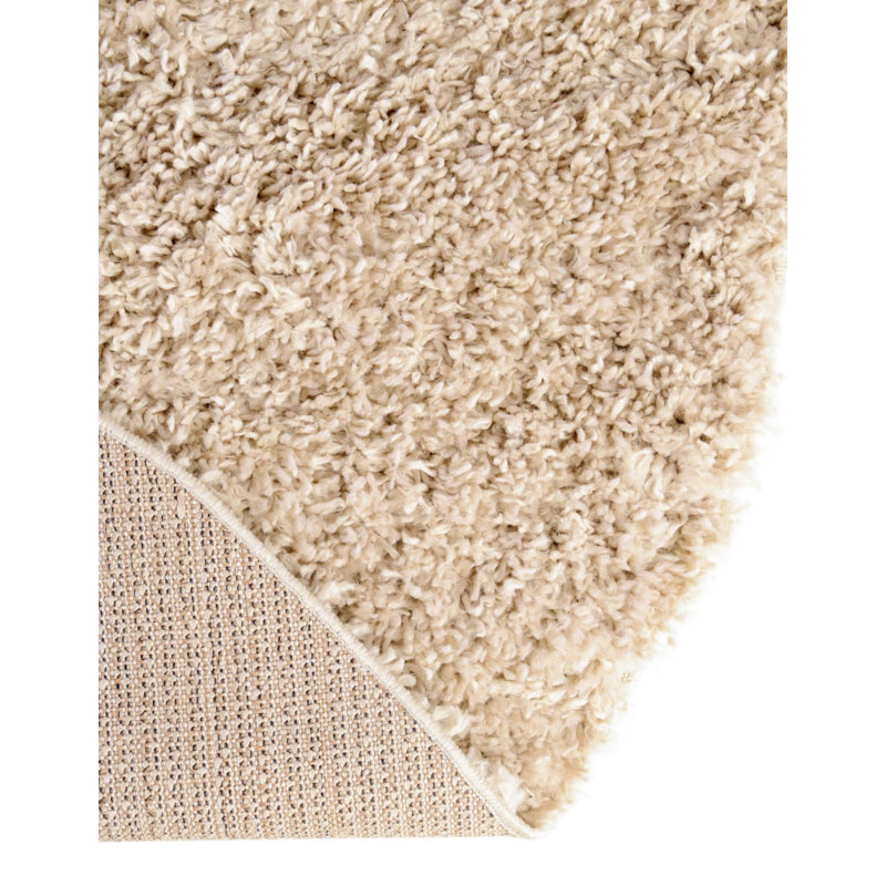 Tapis beige tissé à la machine Analena, Rond 2 pi