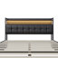 Modern Upholstered Ottoman Storage Bed With LED Headboard & USB-C Port, Industrial Bed Frame-2102428213-2112933360