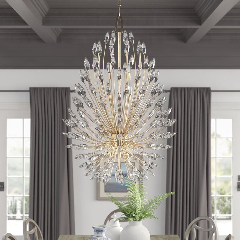 Lily Buds 12 - Light Chandelier, Gold