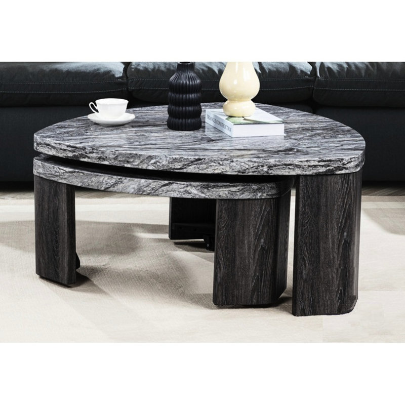 Table basse d'apparence marbre gris granite