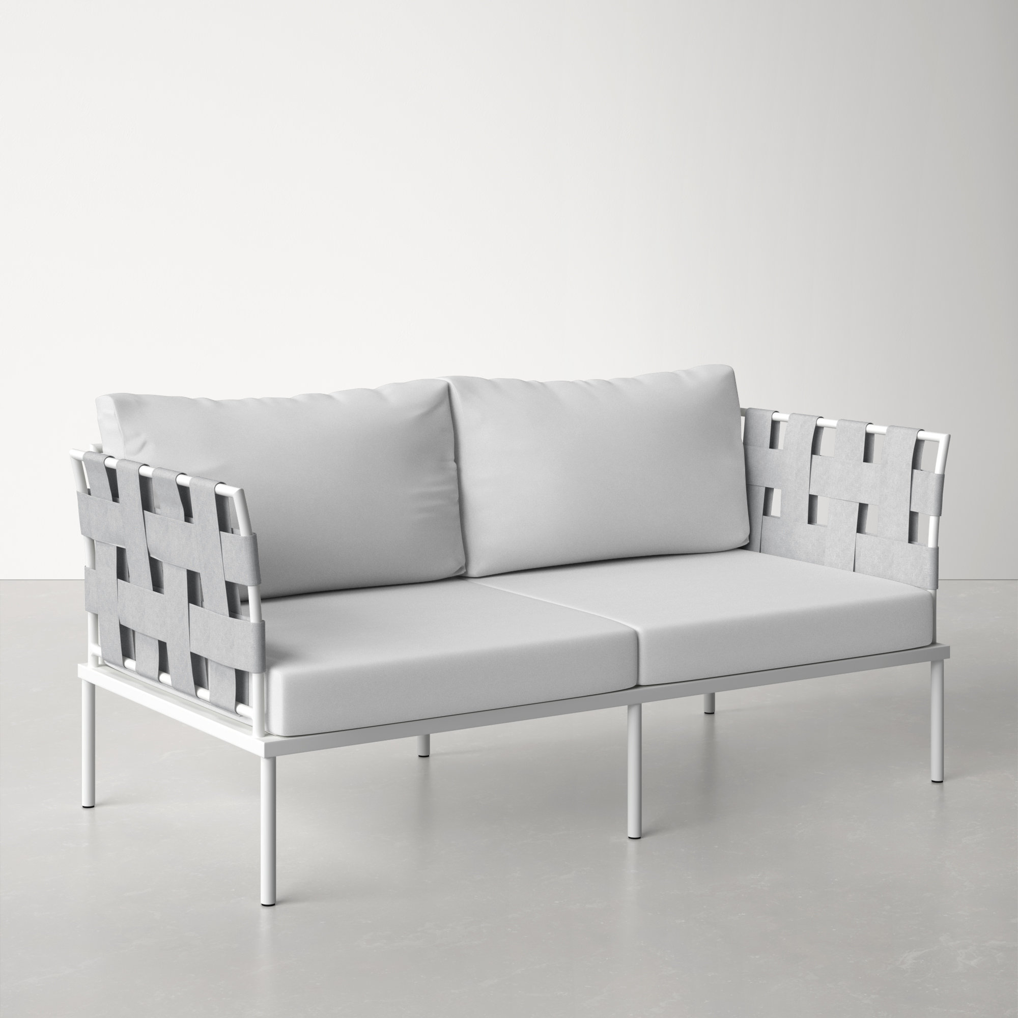 Harmony Outdoor Patio Aluminum Loveseat, White