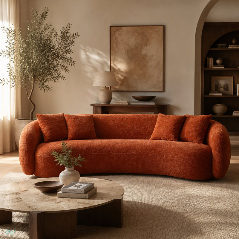 Canapé modulaire 102 pouces 5 places Boucle, Orange