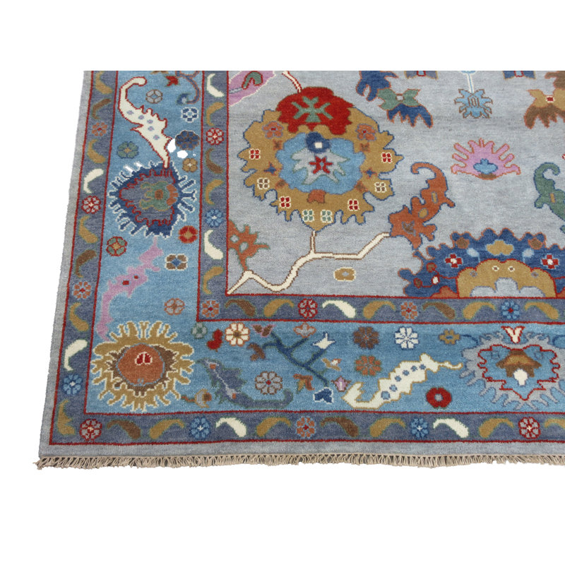 Tapis argenté 9 x 12 Oushak