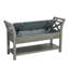 Banc de rangement 48 po Demi, tablette inférieure, bois massif bleu rustique-118124124