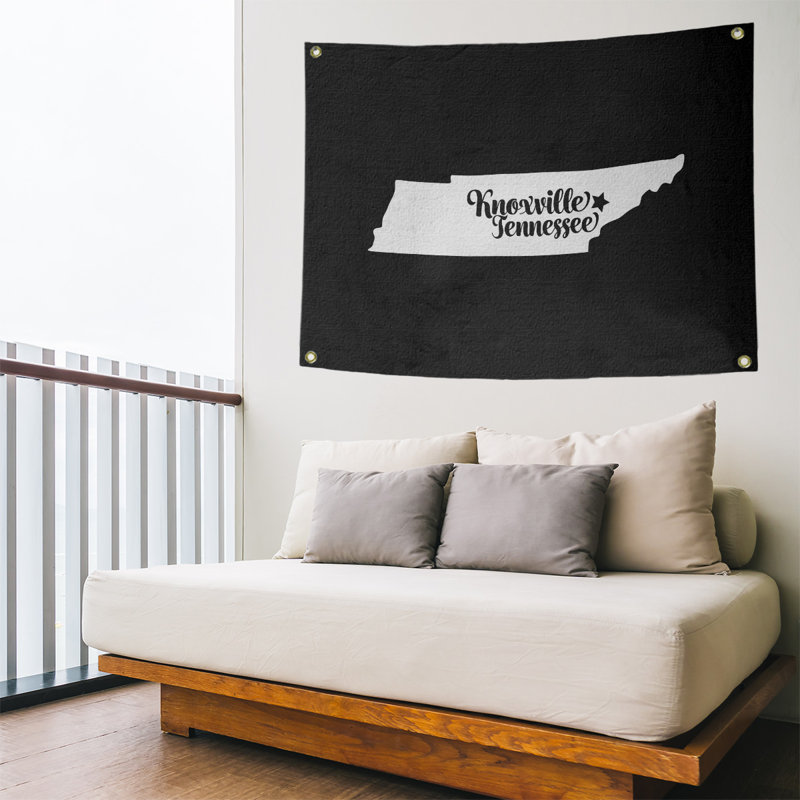 Tapisserie murale tennessee knoxville, H 26 po x l 36 po, Noir