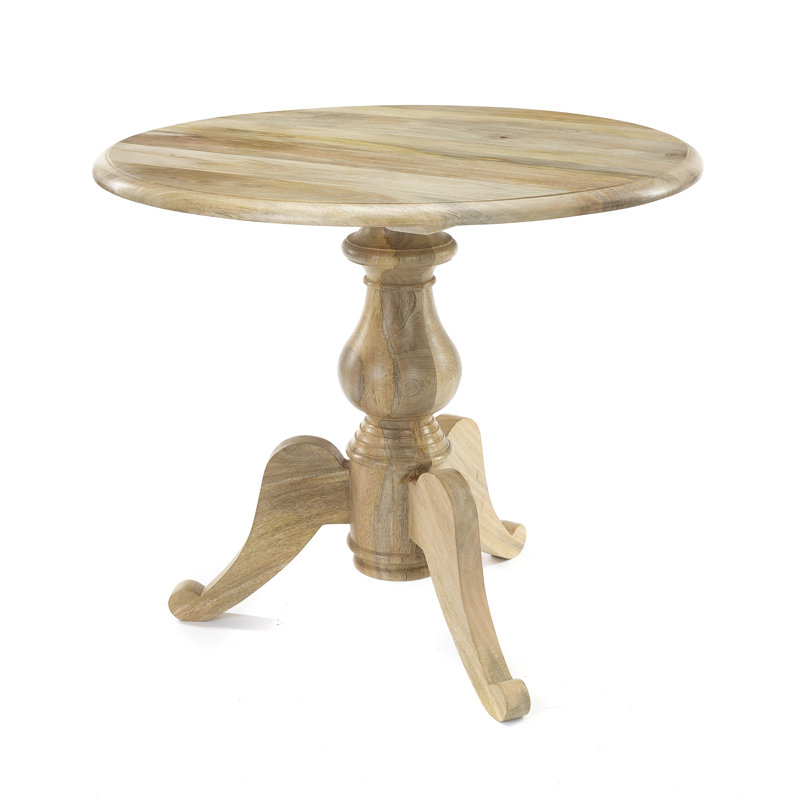 Cram Round Solid Wood Dining Table, Light Oak