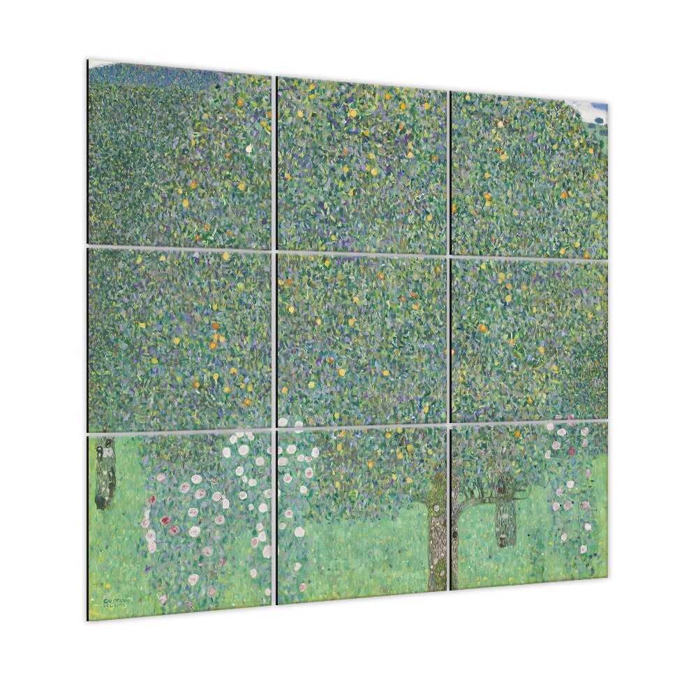 9-tlg. Wandbild-Set Rosebushes Under The Trees von Gustav Klimt