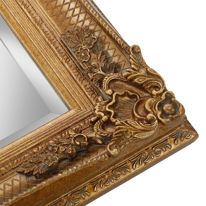 Lindsay Wood Flat Floor Mirror, Gold
