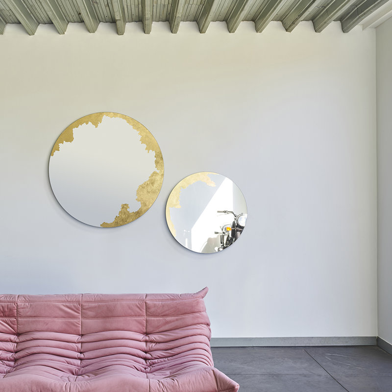 Hamall Round Wall Mirror, 70 cm H x 70 cm W x 1.9 cm D