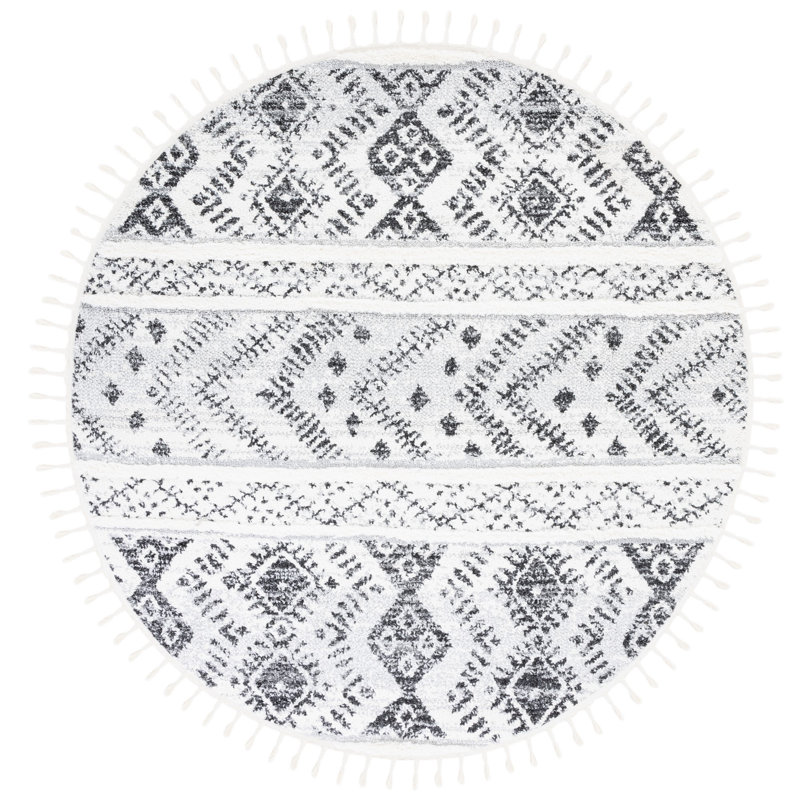 Tapis à poils longs Wiebe, Rond 6 pi 7 po