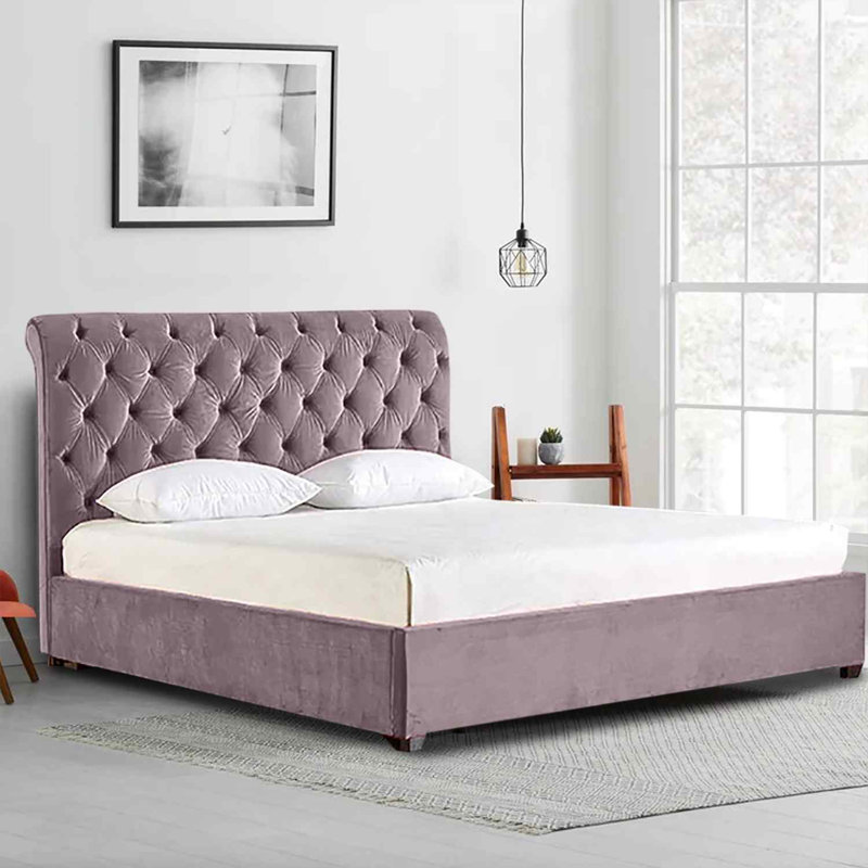 Upholstered Bed, Single (3'), Pink