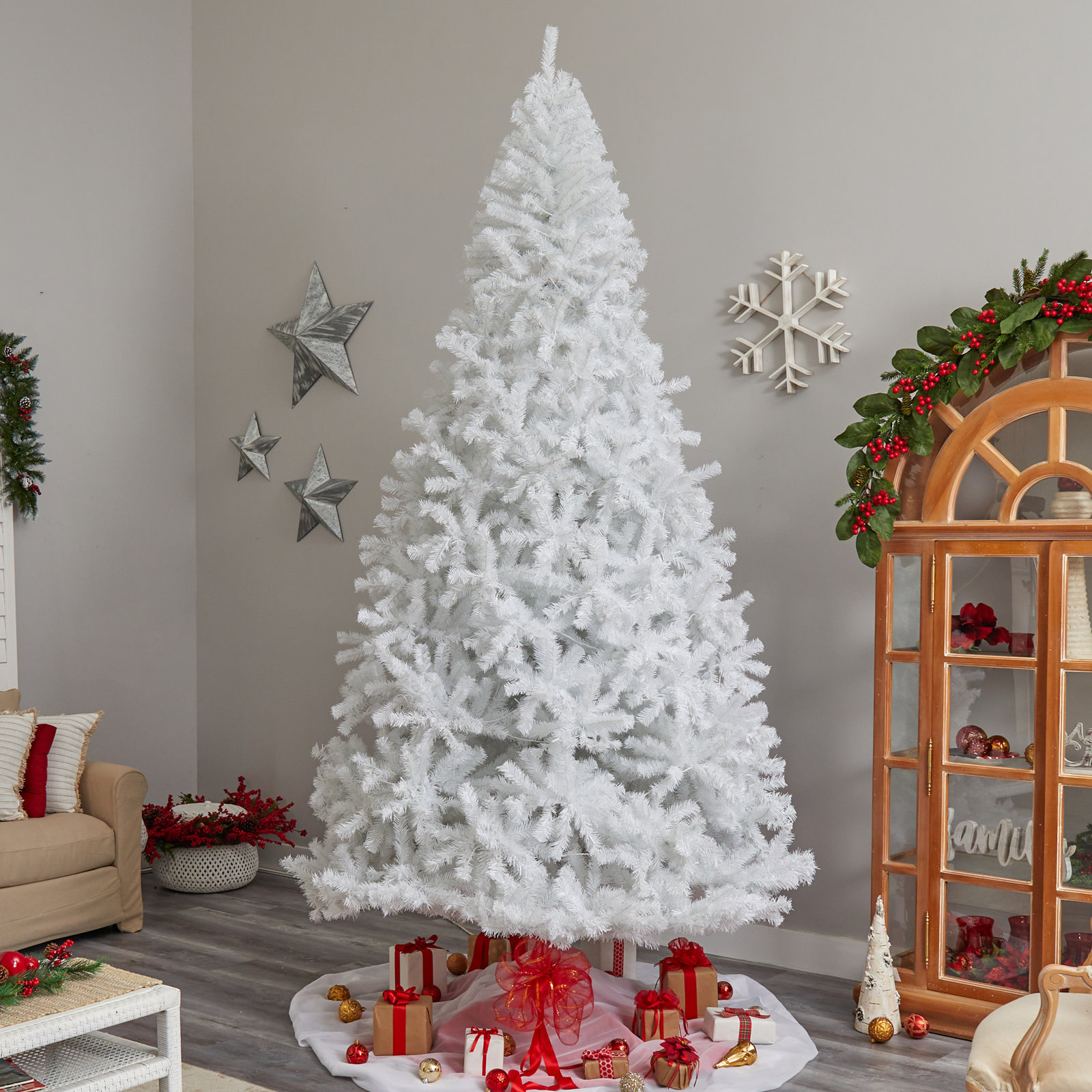 Lighted Artificial Christmas Tree, 10' H