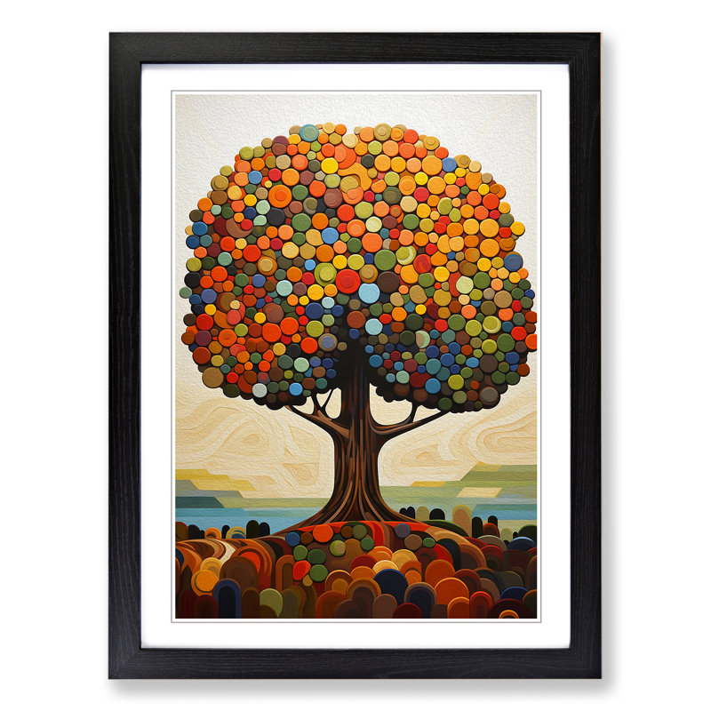 Oak Tree Constructivism No.2 1 Piece Single Picture Frame Wall Art, 64cm H x 46cm W x 2cm D, Black