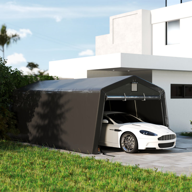 Abri de garage 11 pi x 20 pi avec fenêtres de ventilation, gris foncé