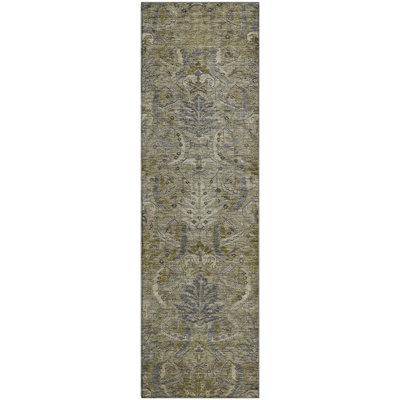 Premium Machine Washable Jamestown AMF1082 Damask Rug