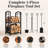 29" Firewood Rack with 4-Piece Fireplace Tools