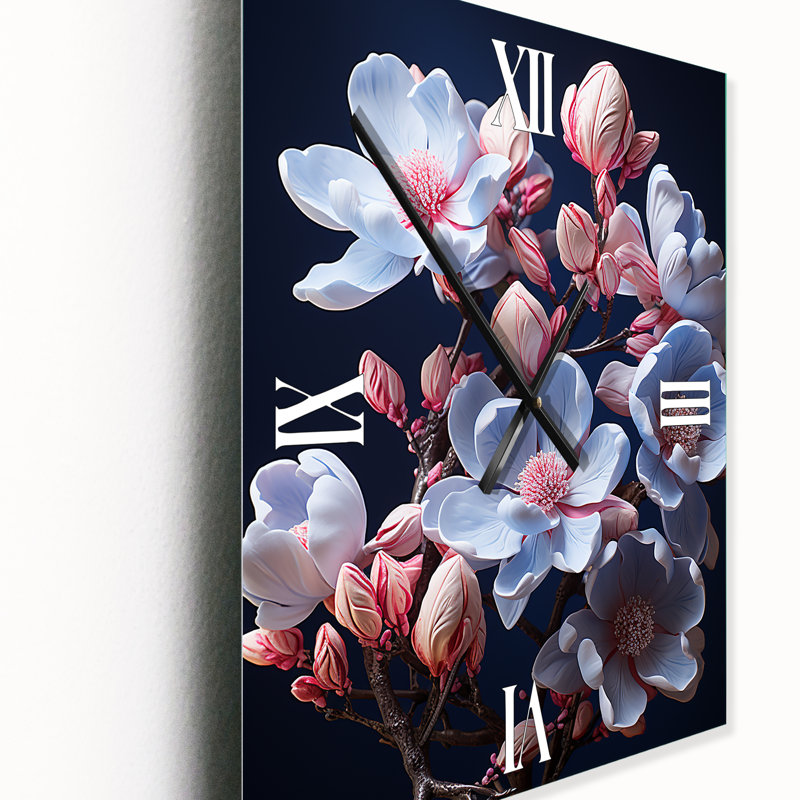 Horloge murale Sumaiyah - Magnolias, Grand