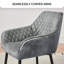 Suede/Faux Leather Upholstered Dining Chairs with Arms and Diamond Quilted-1387394808