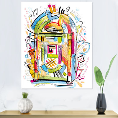 «Music Colorful Jukebox Abstract Design», art mural moderne et contemporain sur toile