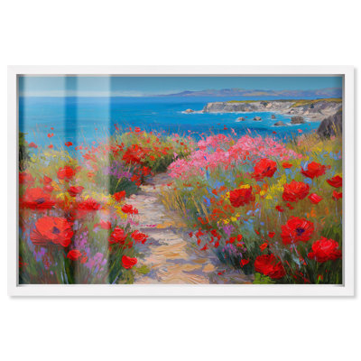 «Ocean View Bloom I Shadowbox Print», art floral coloré par Art Remedy