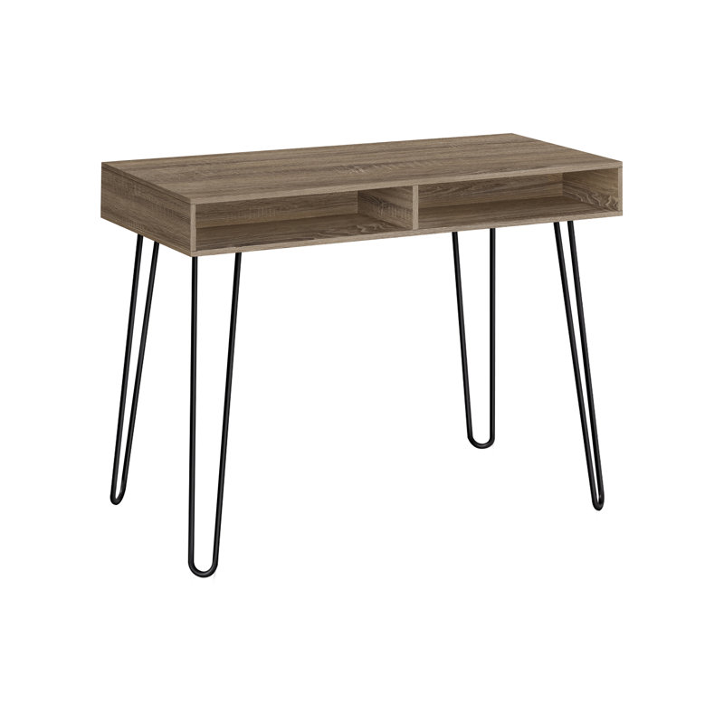 Bureau d'écriture 1 pièce de 40 pouces en stratifié taupe foncé, Beige/Black