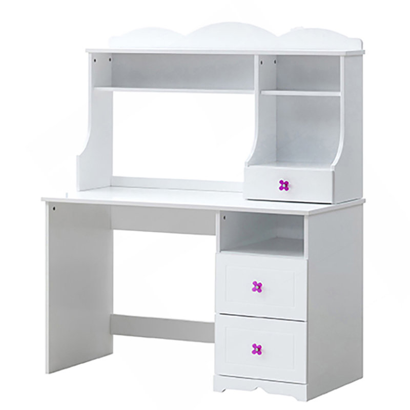 Bureau d'écriture blanc à 2 tiroirs