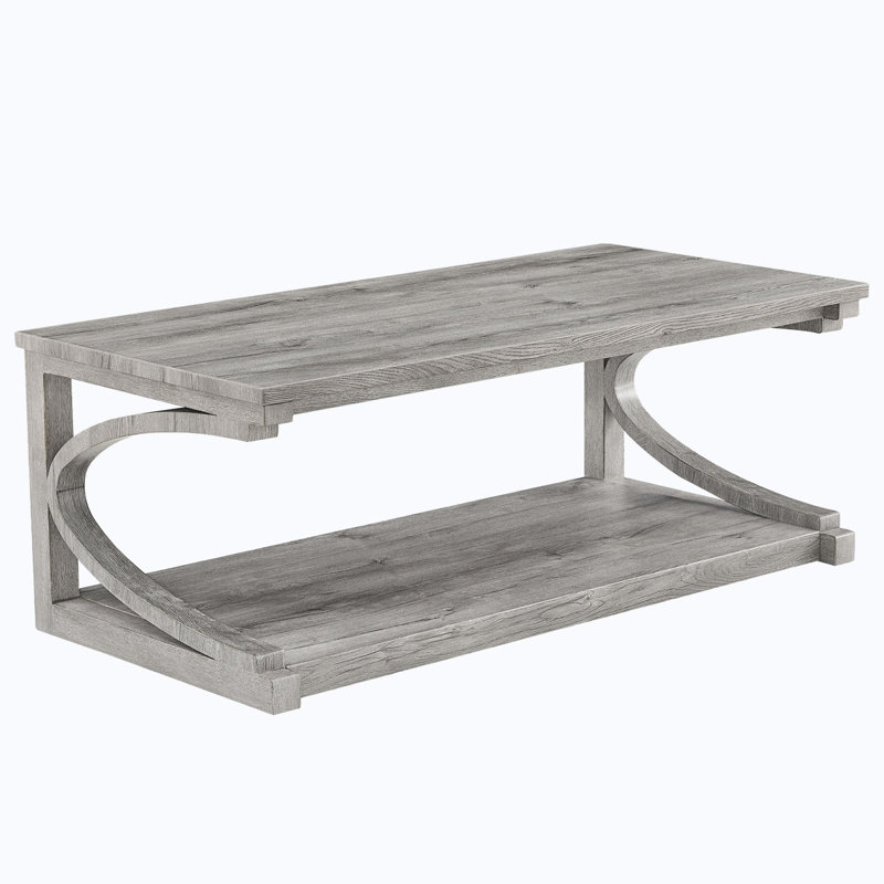 Clayman Faux Wood Rectangular Coffee Table, Gray