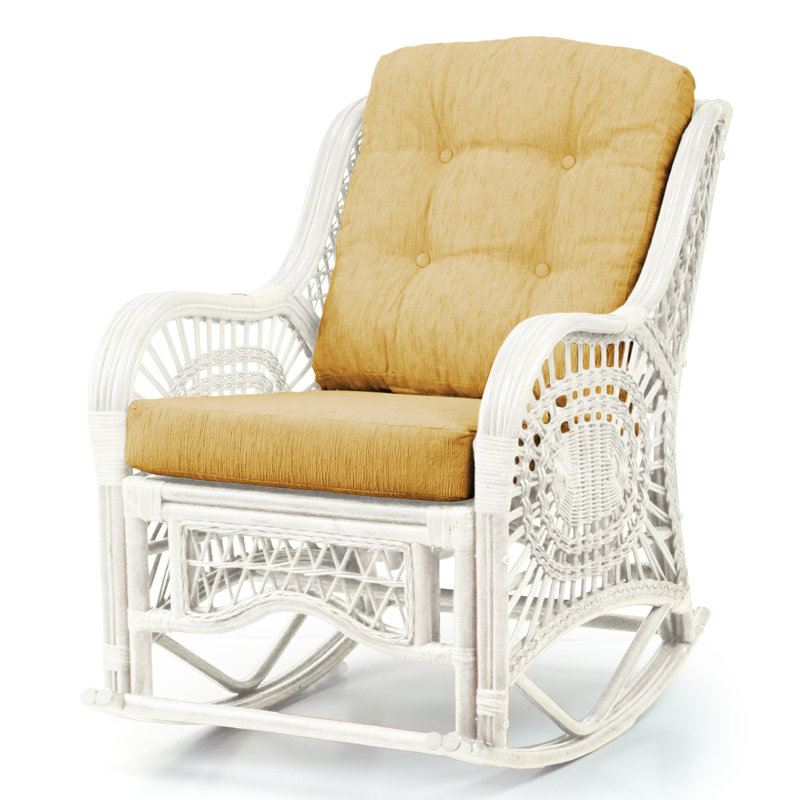 Chaise berçante Malibu, Brun clair, Blanc
