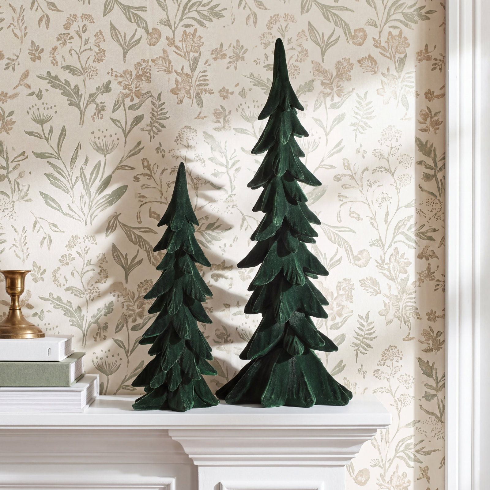 Flocked Tabletop Christmas Tree Set